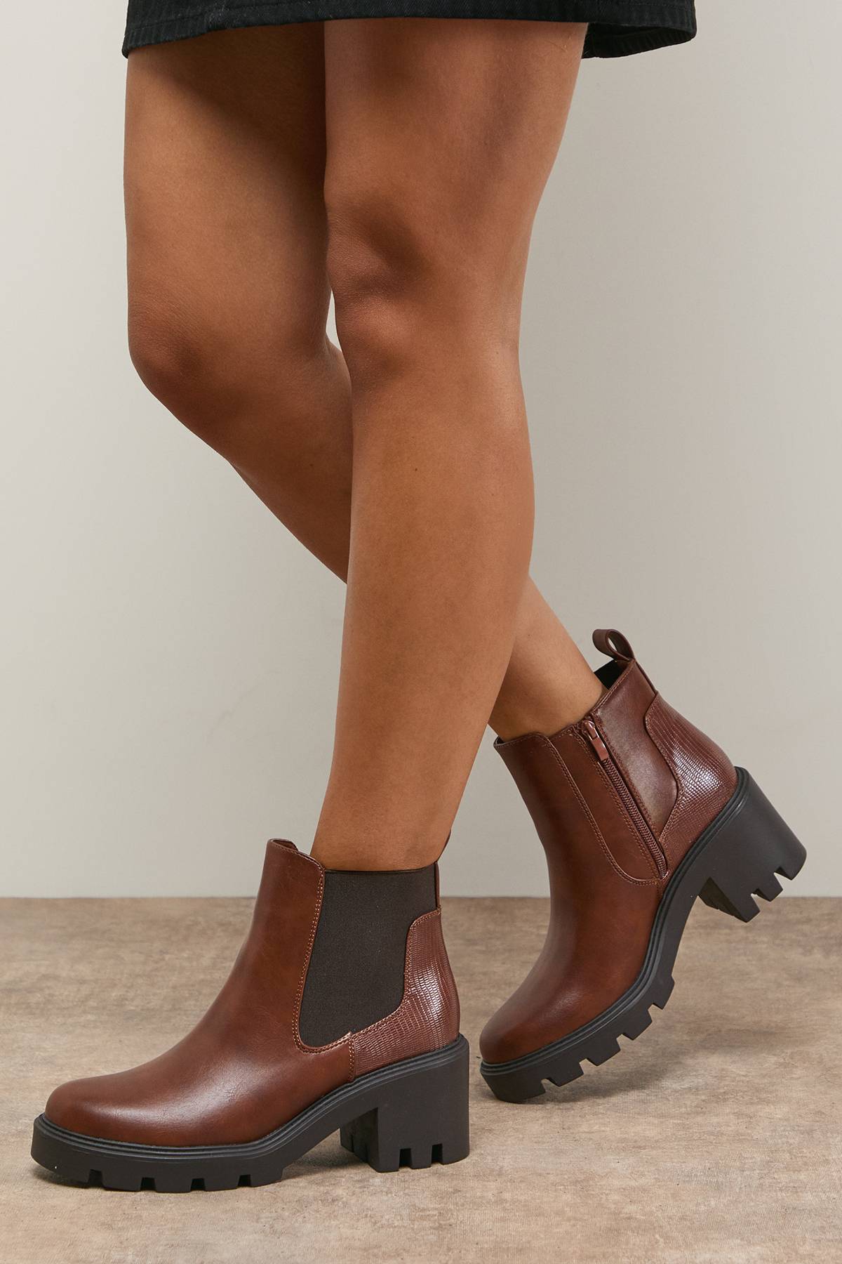 Oasis Bottines Chelsea Monty à Talon Épais en synthétiquecuir