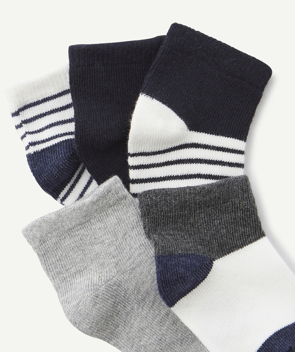 LES 5 PAIRES DE CHAUSSETTES UNIES ET RAYÉES