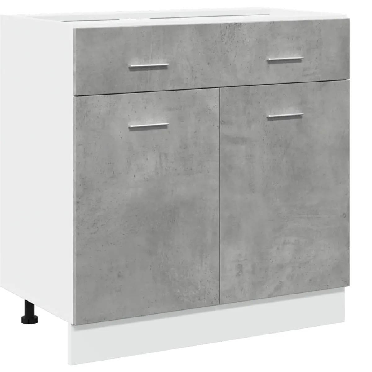 vidaXL Armoire plancher tiroir Gris Béton Aggloméré