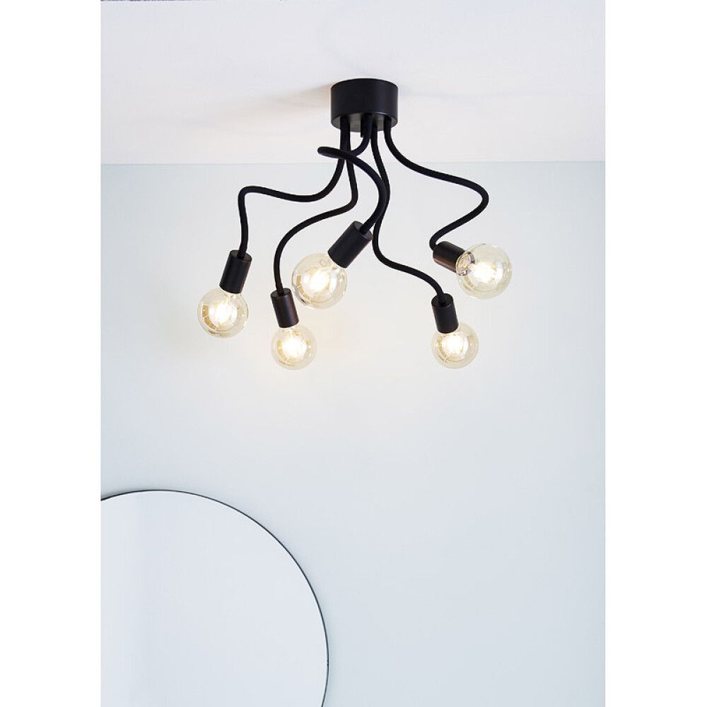 TAKLAMPE MARKSLÖJD MEDUSA SVART 70CM