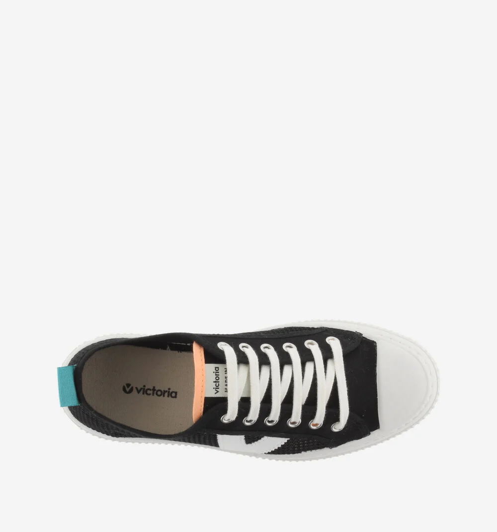 1915 RE-EDITION BASKET MESH Baskets en toile et mesh pour femme NEGRO