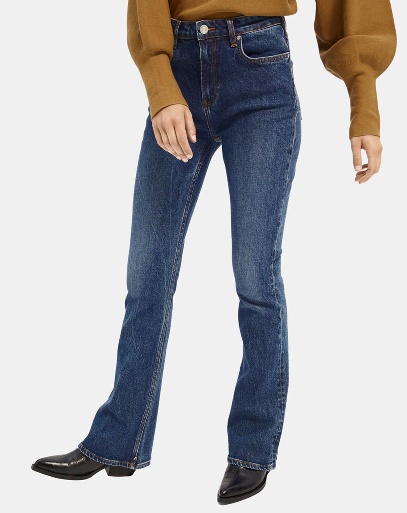 Scotch & Soda Jean charm flare taille haute bleu moyen