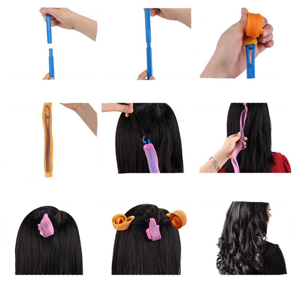 (32-tlg. Set) 30cm Locken Wickler Haar Styling ohne Hitze Wave Spirale