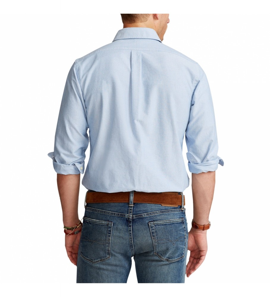 Camisa Ralph Lauren Custom Fit Oxford azul