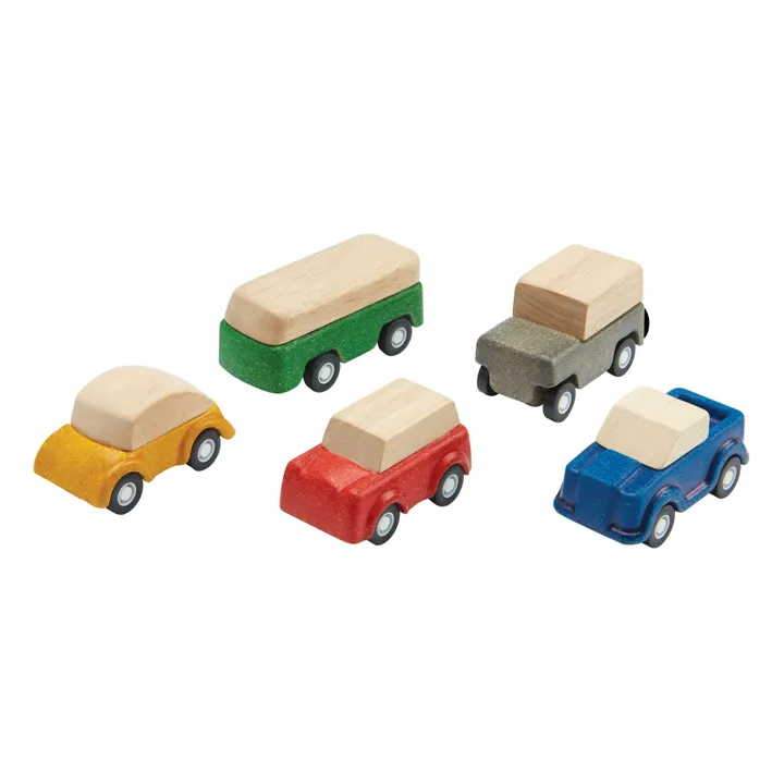 Plan Toys Mini véhicules en bois - Set de 5