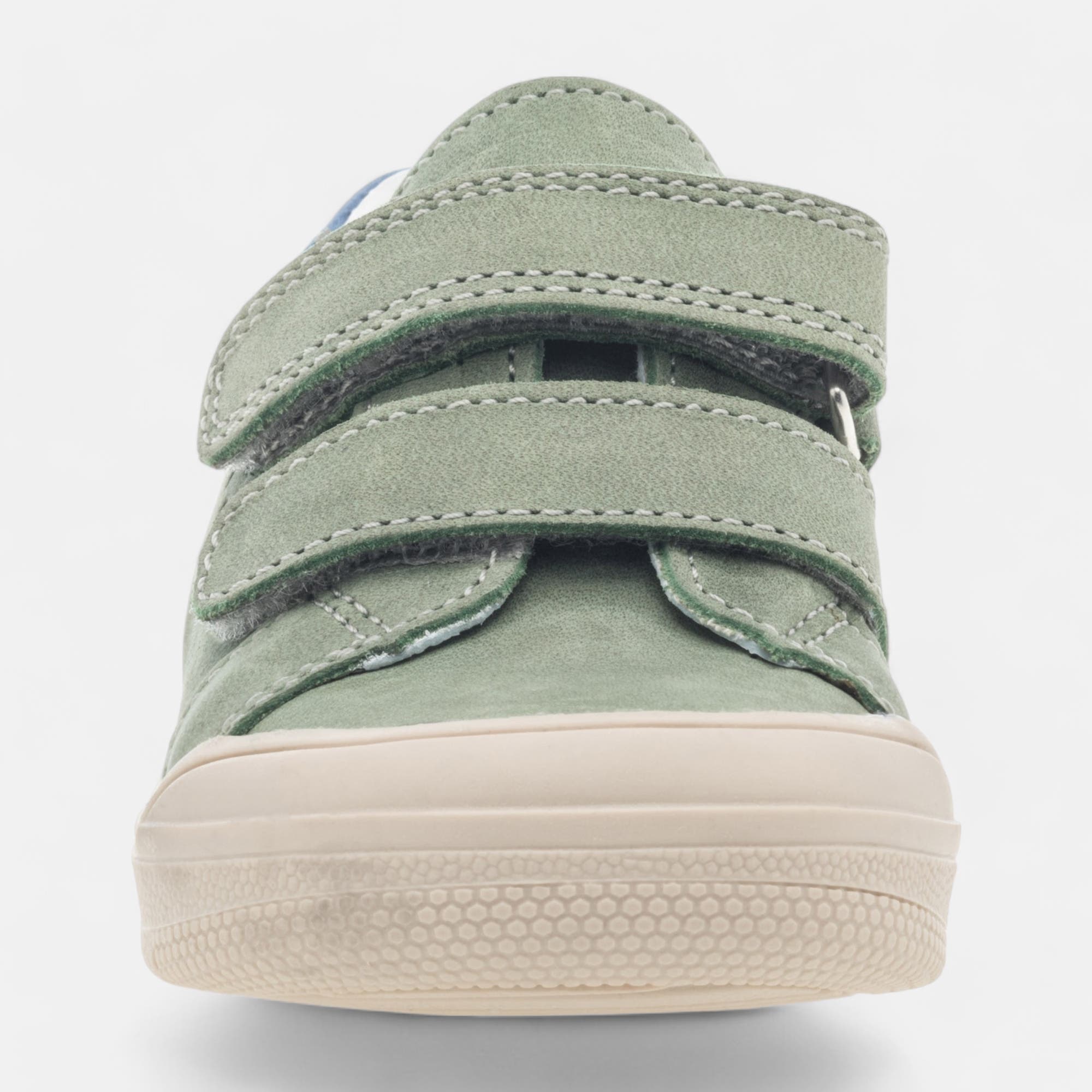 Baskets basses Bébé garçon en cuir vert clair