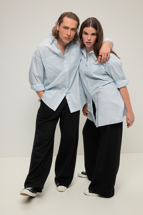 Oversized Hemd, Hemdkragen, Langarm, Unisex