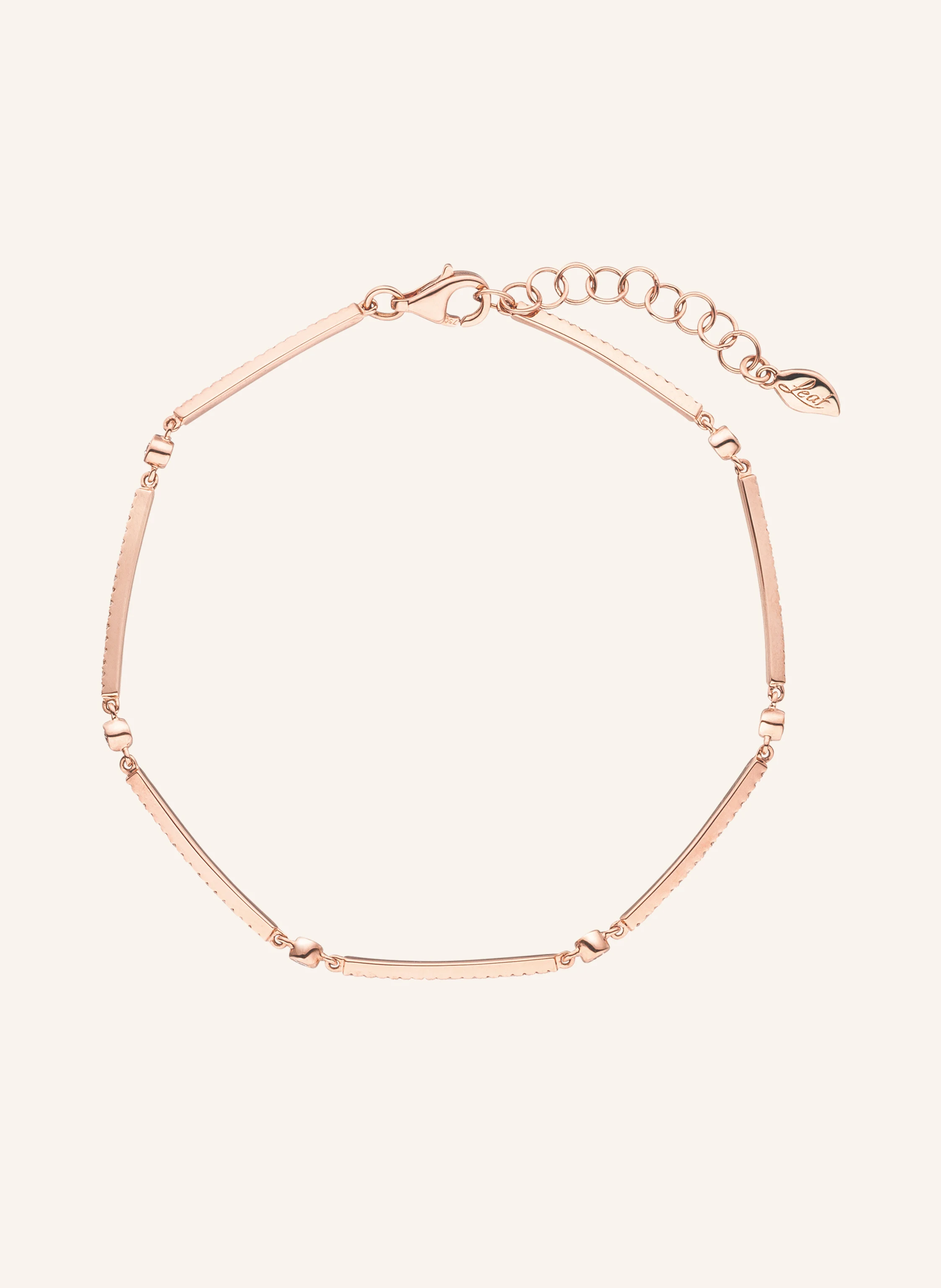 Leaf Armband BAR aus 18 Karat Roségold mit Diamanten
