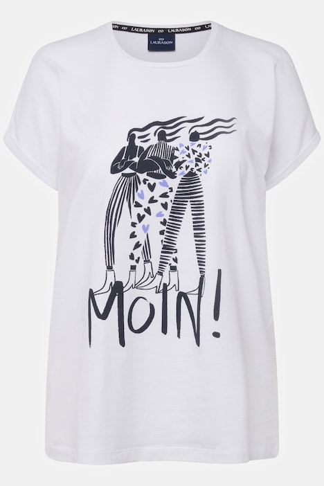 T-Shirt, oversized, Frauen Motiv, Rundhals