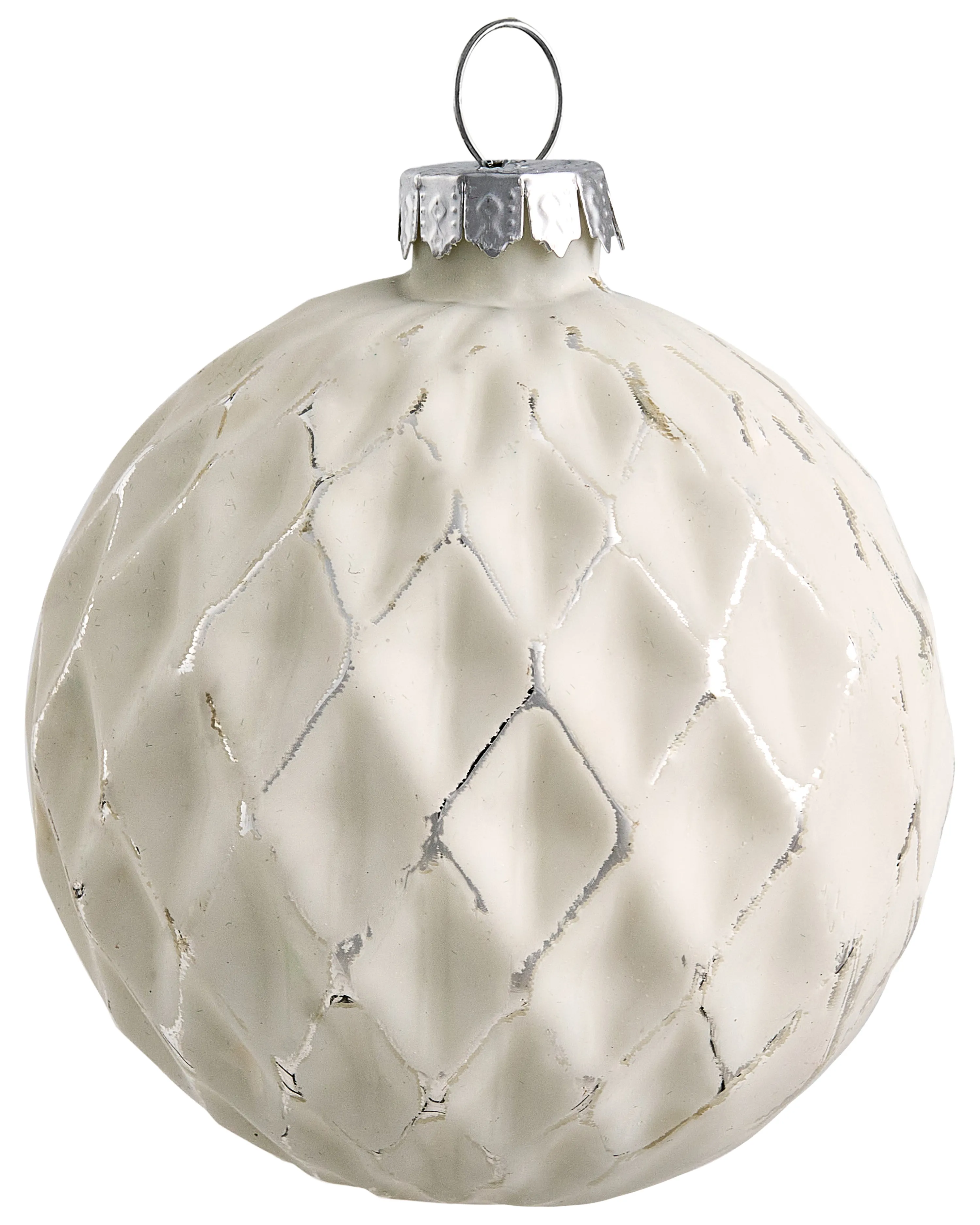 Set van 50 kerstballen SNOWFLAKE Glas Rood/wit