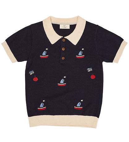 Copenhagen Colors Polo - Strick - Navy/Cream Kamm