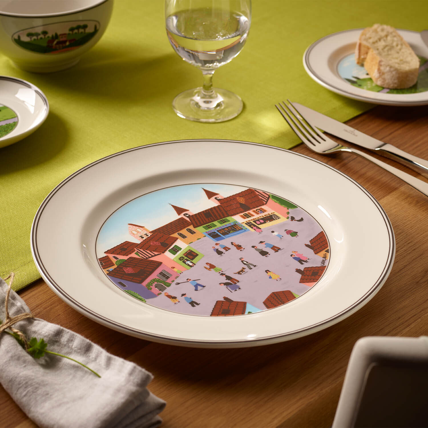 Design Naif Dinner plate Multi-colored, 10.7'', Premium Porcelain