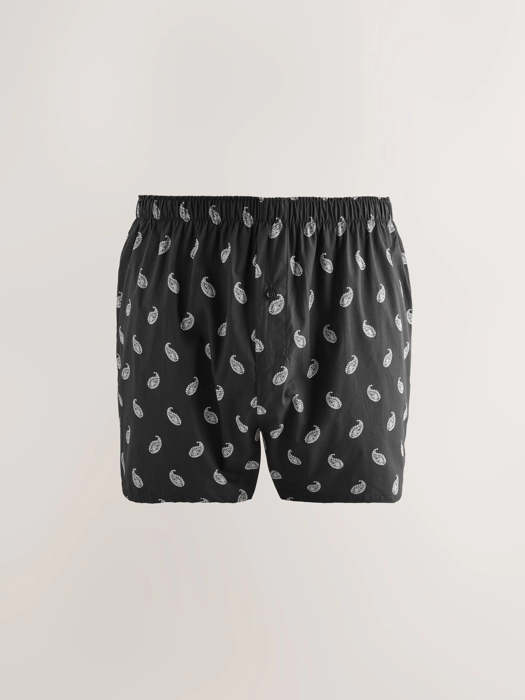 Zwarte streep - Verpakking van 4 - Geweven boxershorts van puur katoen