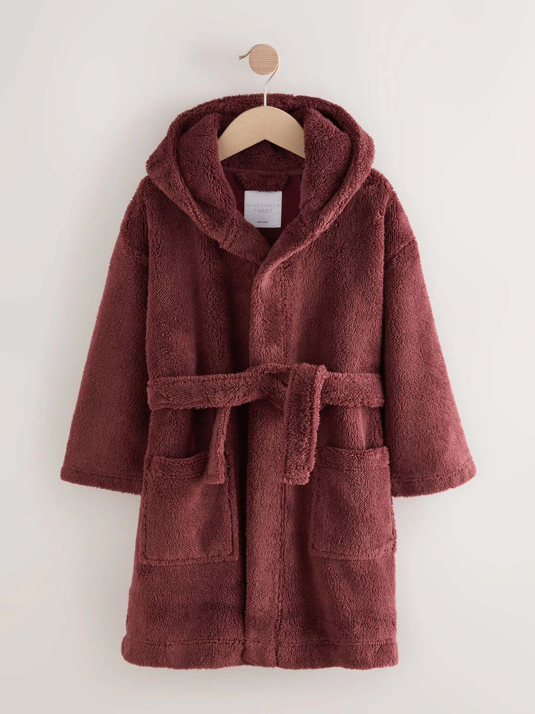 Bordeauxrood - Fleece badjas (1,5-16jr)