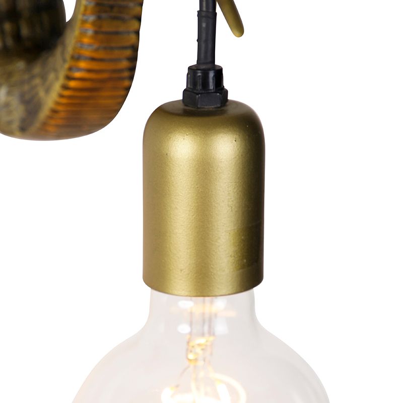 Vintage wandlamp goud - Animal Elefant