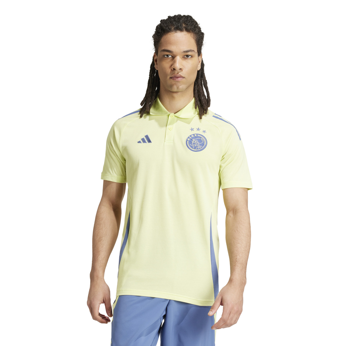 Adidas Ajax Polo 2024-2025 Geel Blauw