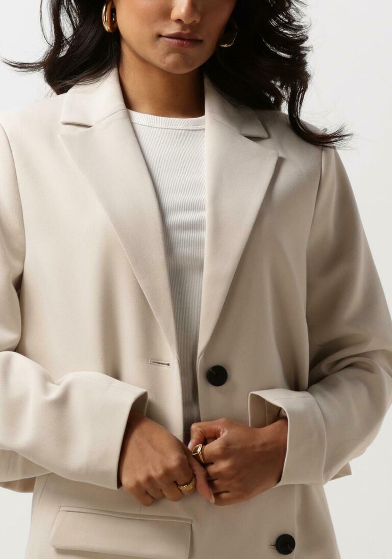 SECOND FEMALE beige second female blazer evie cropped blazer