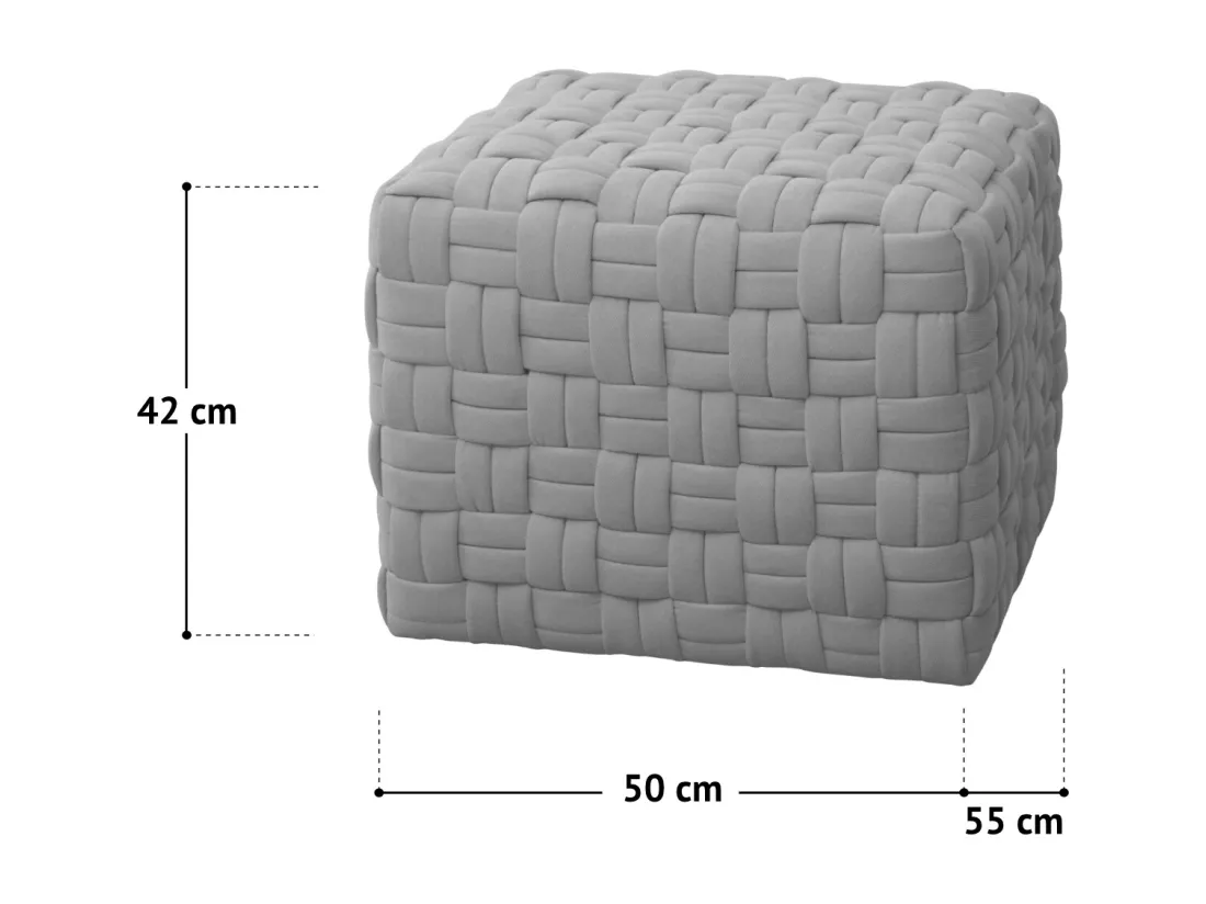 Tabouret pouf tressé