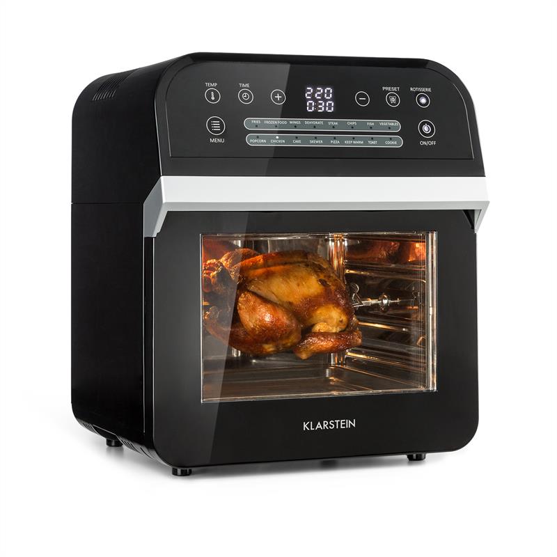 AeroVital Cube Heißluftfritteuse 1600W 12l Timer 16 Programme schwarz Schwarz