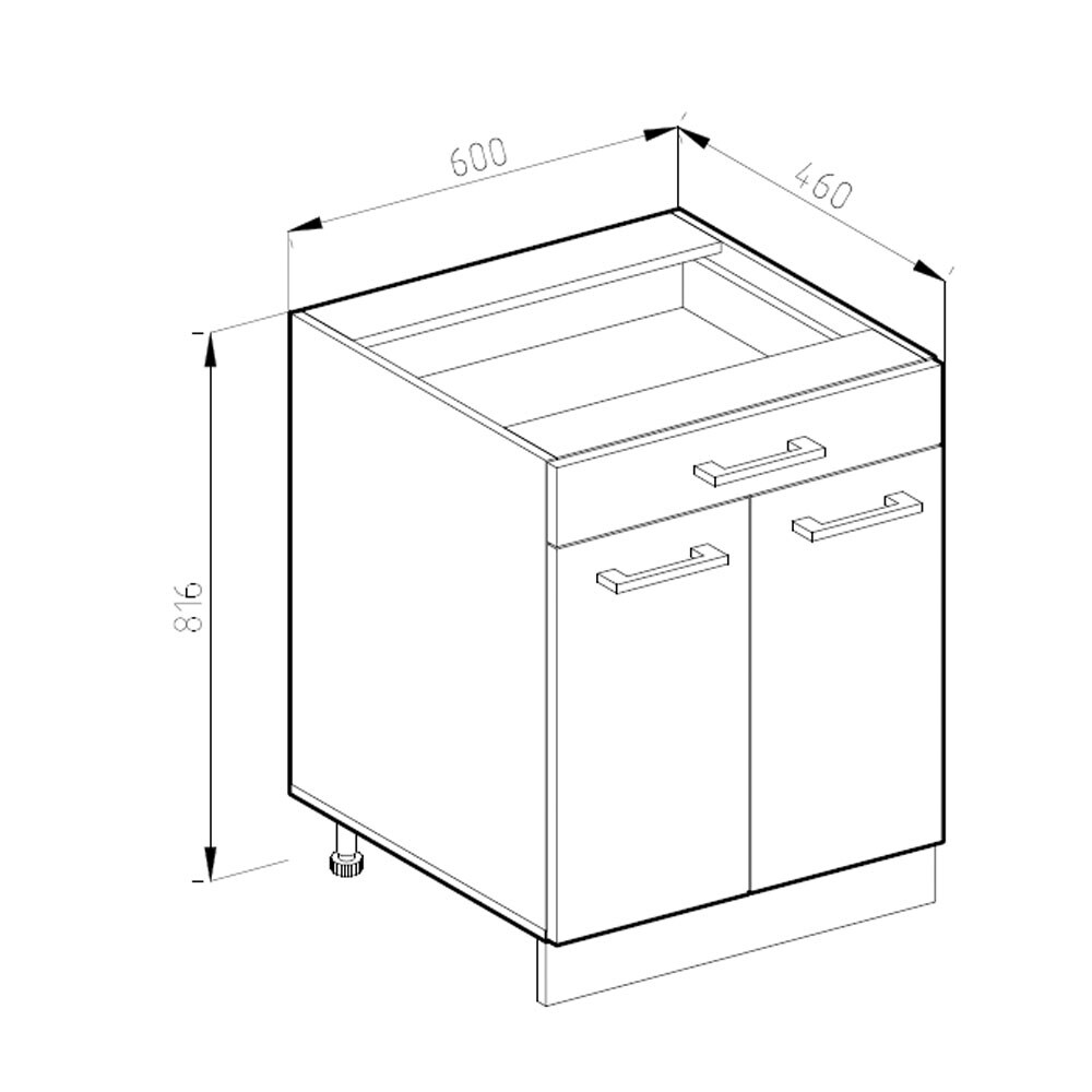 Vicco Schubunterschrank 60 cm Weiß Küchenschrank Unterschrank Küchenzeile R-Line