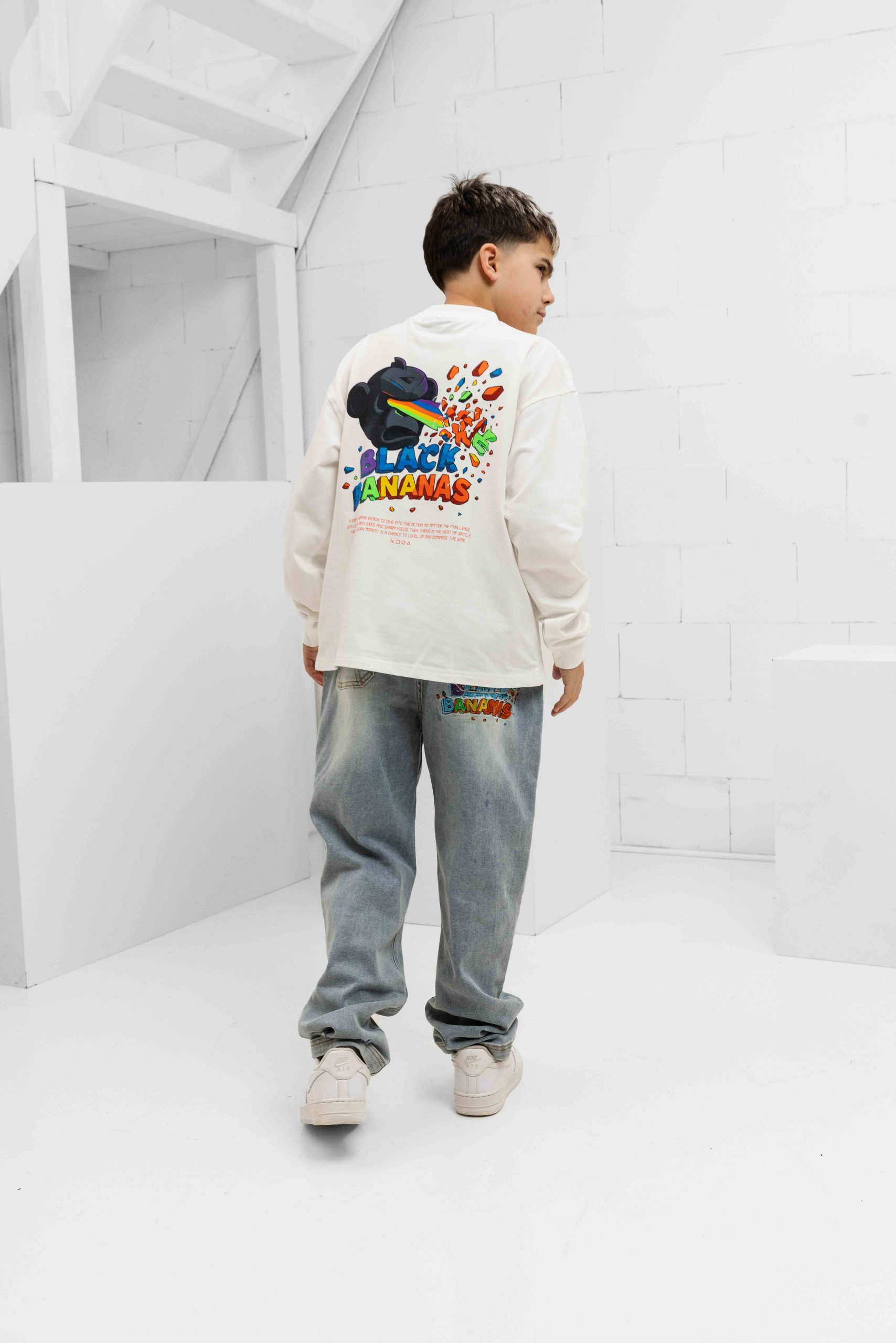 Black Bananas Laser Longsleeve Kids Wit