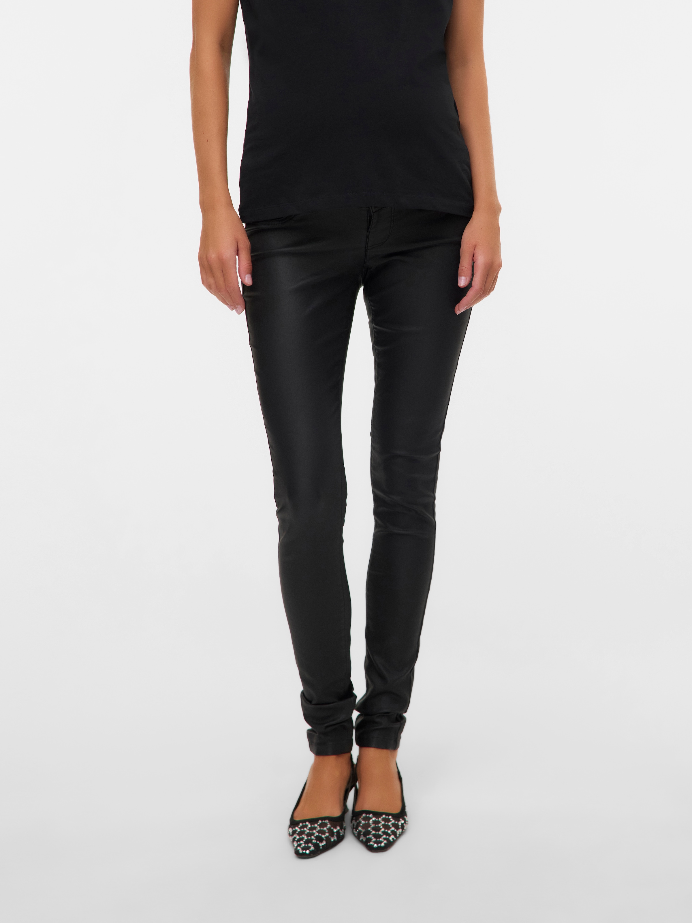 Mamalicious Umstandsjeans »MLSANTOS SLIM COATED HB JEANS NOOS«
