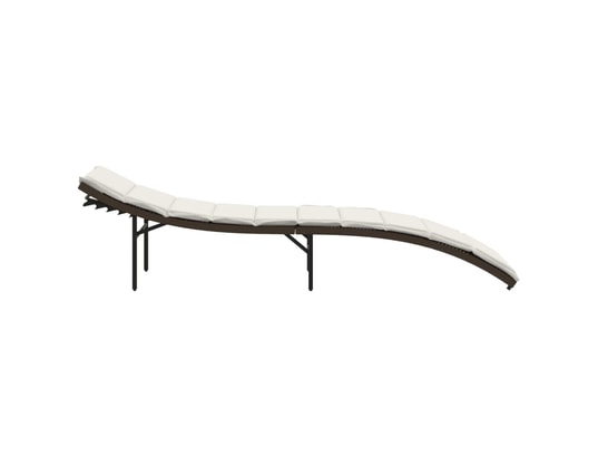 VIDAXL - Bain de soleil Chaise longue avec coussin marron 55x199x50 cm résine tress...