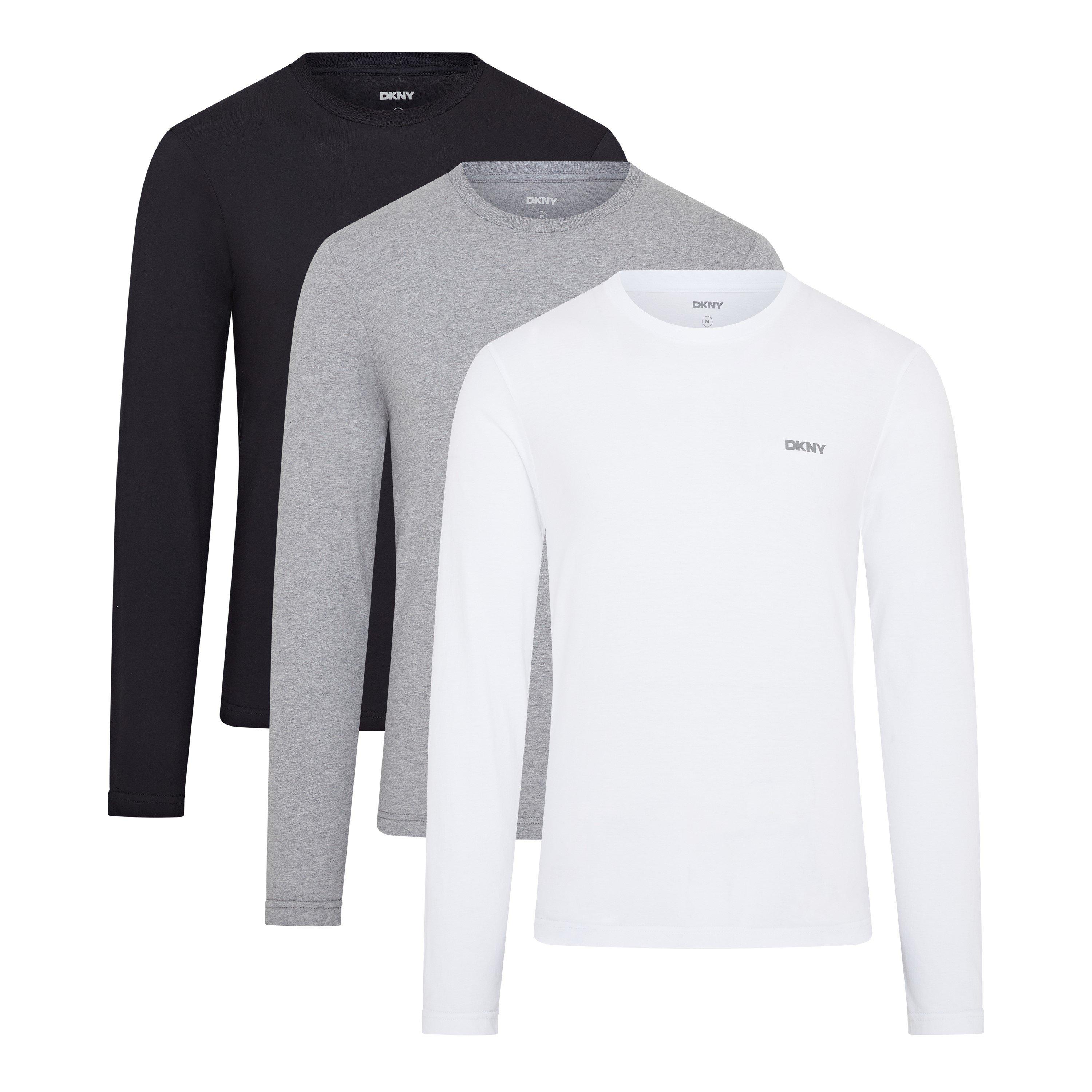 DKNY 3 Pack Long Sleeve Warriors T Shirt Mens