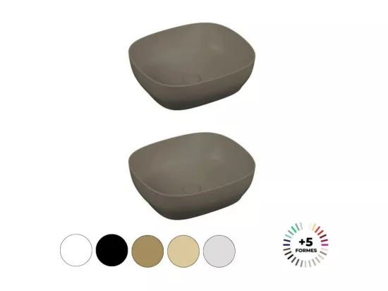 Lavabo double vasque à poser VITRA Outline, rectangle - vison mat Haut de gamme