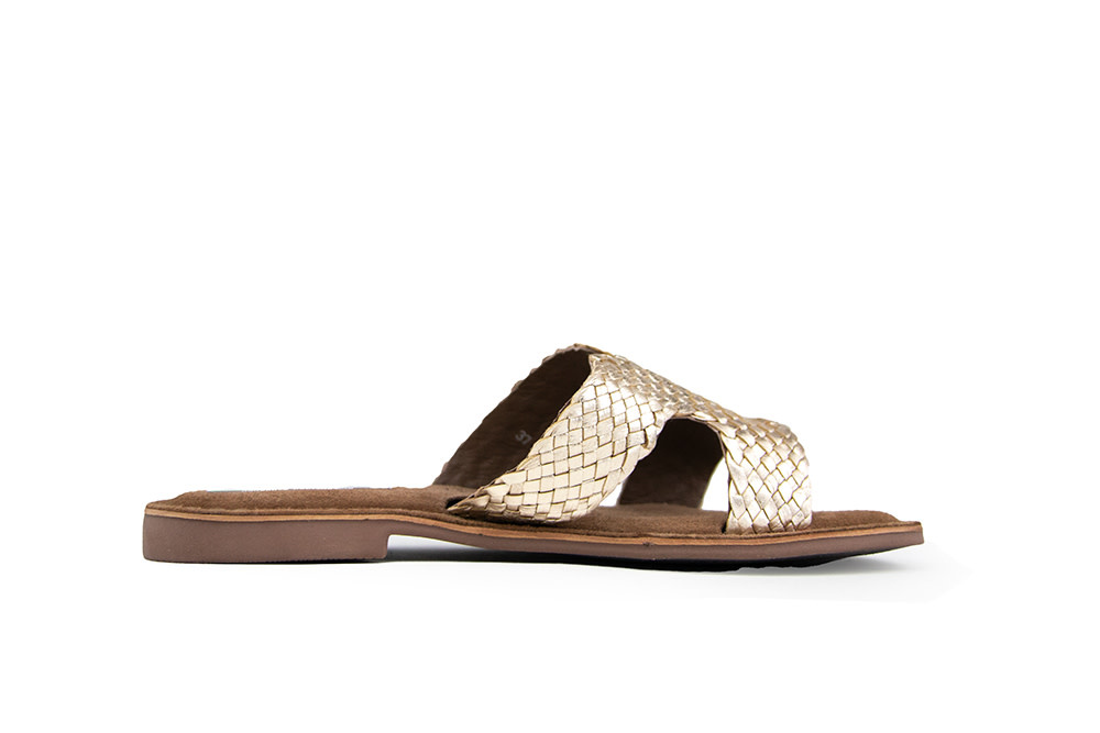 Lazamani Slipper Goud Vlecht