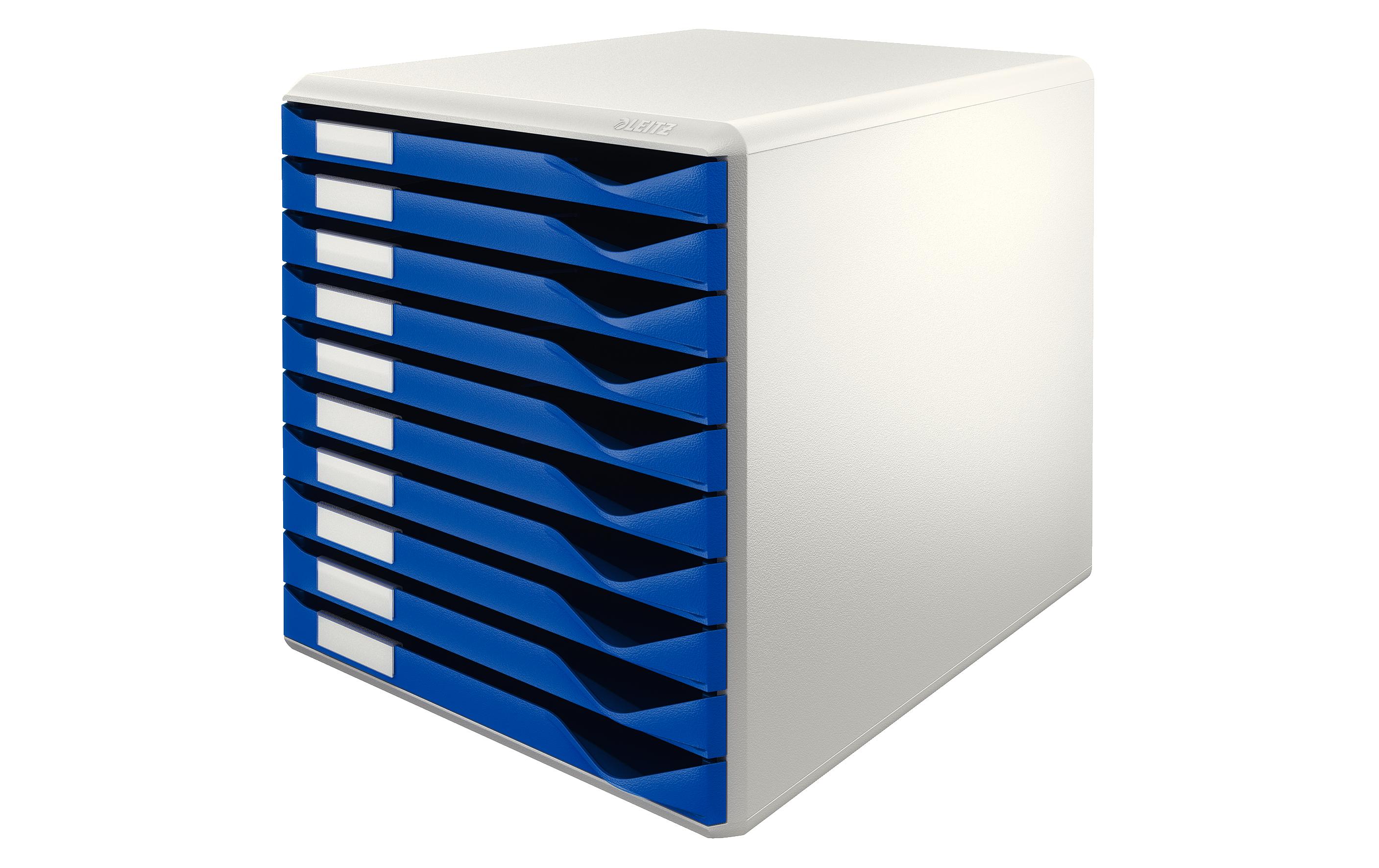 Schubladenbox Formular-Set 10 Schubladen, Blau<br>Schubladen-Element