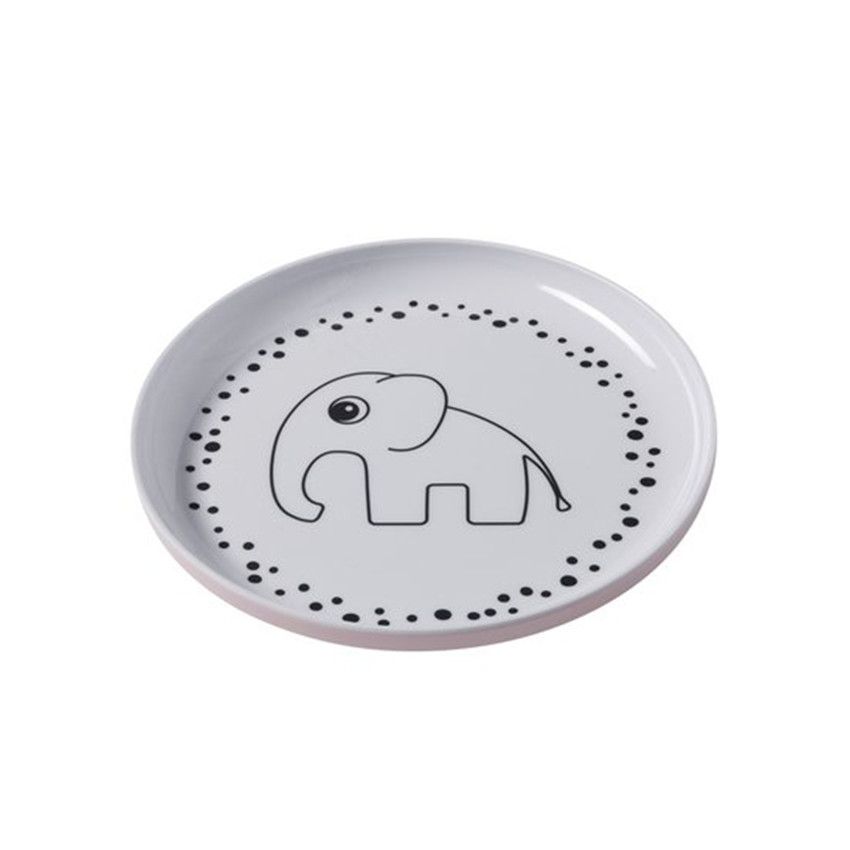 Assiette plate Yummy - Happy Dots Rose - Ecru
