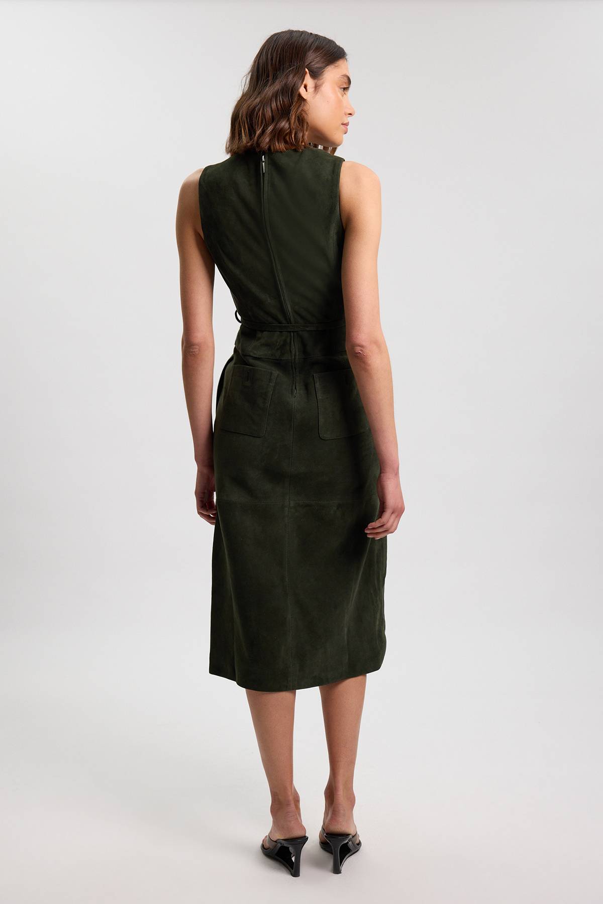 KarenMillen Robe Midi En Daim Avec Ceinture À Nouer