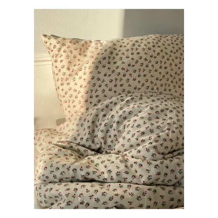 Konges Sløjd Parure de lit en coton bio Fleur tricolore | Ecru