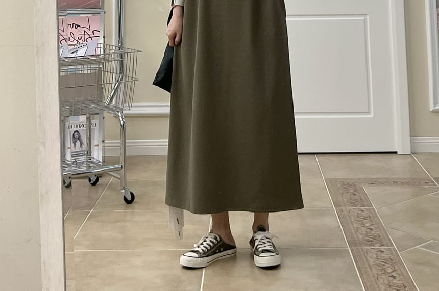 Dreamelon - Maxi A-lijn T-shirtjurk met korte mouwen en ronde hals