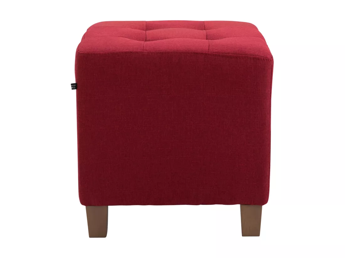 Tabouret - Tissu & Bois - Rouge - Pharao