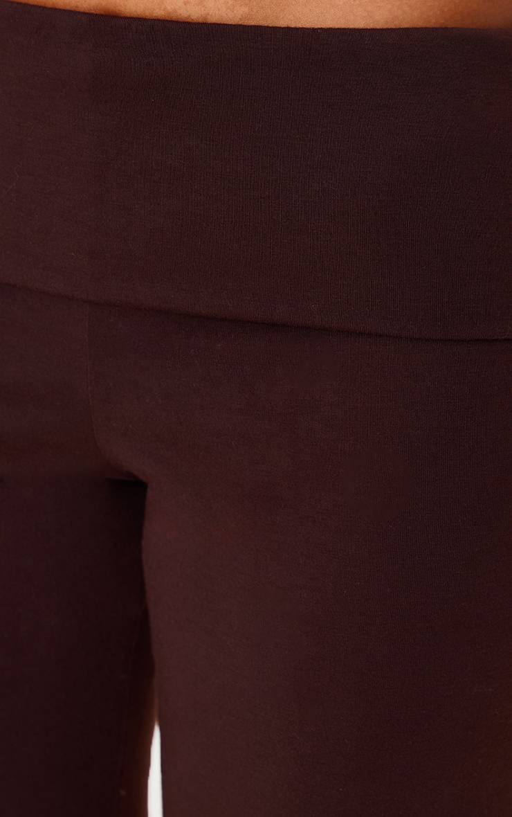 Chocolat Pantalon Droit En Jersey Contour Petite Taille