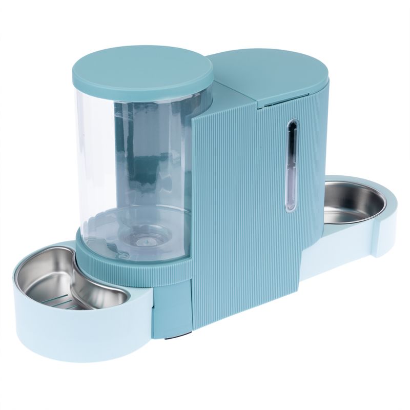 Distributeur d'eau et de nourriture TIAKI, bleu clair