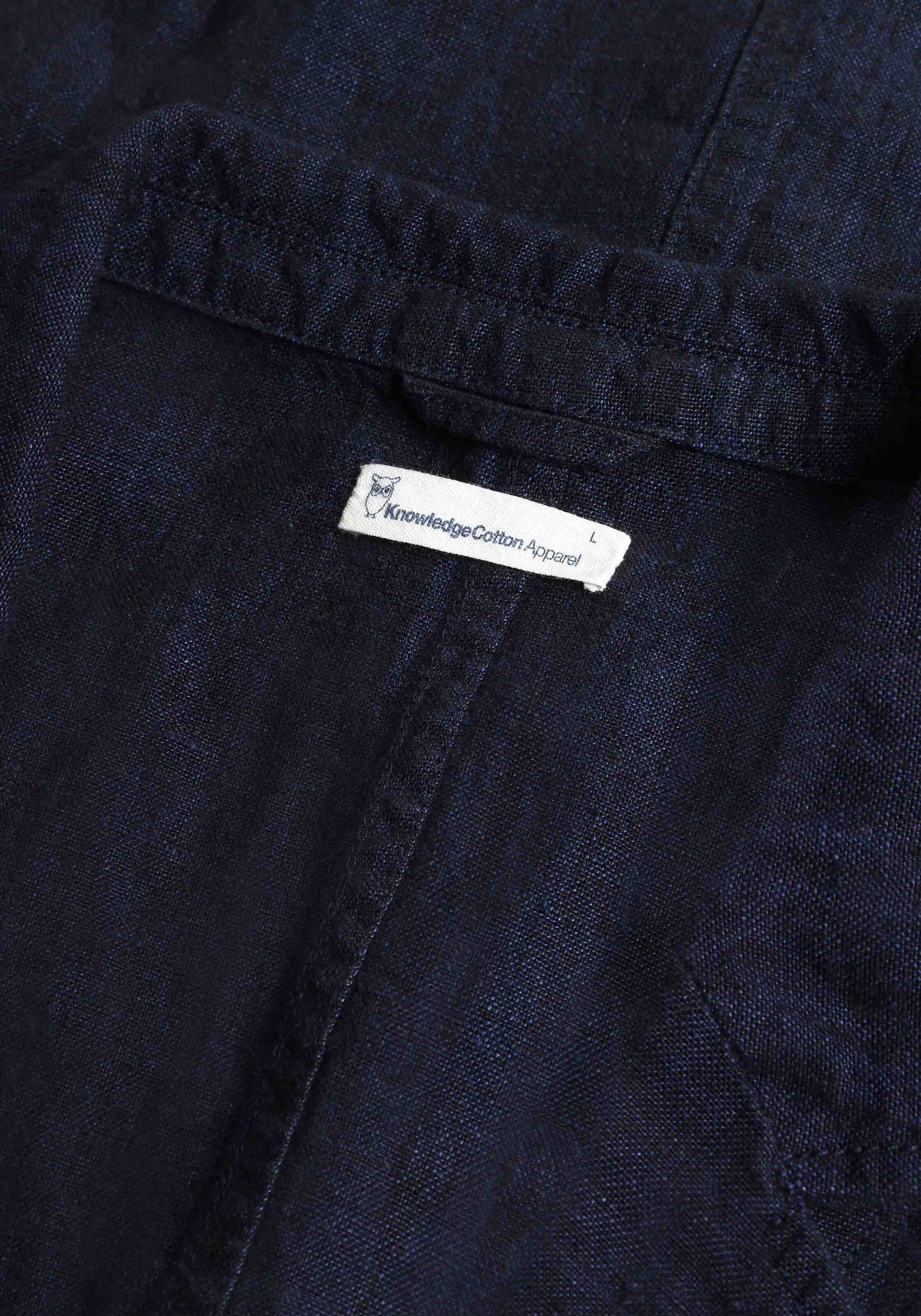 Knowledge Cotton Apparel Leinenblazer Linen Blazer Yarndyed - Total Eclipse