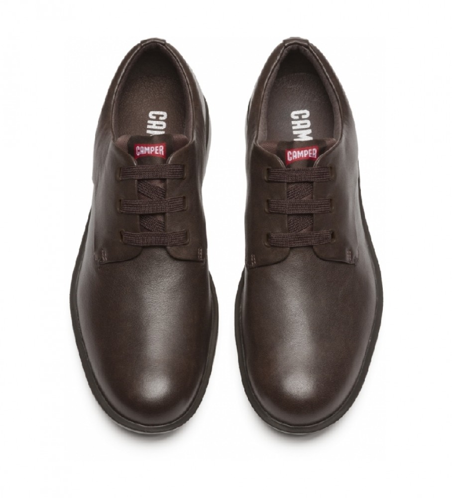 Sapatos de couro marrom Camper Atom Work