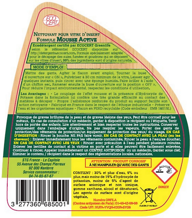 Mousse active Pivert pour vitre d'insert 500 ml