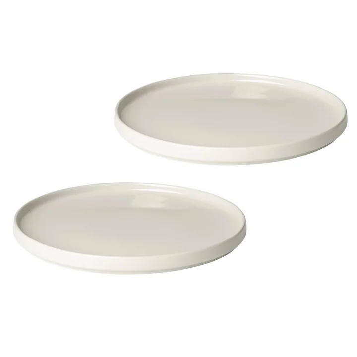 Blomus - Pilar Teller (flach), moonbeam (2er-Set)