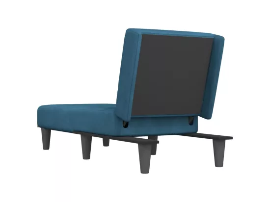Chaise longue bleu velours