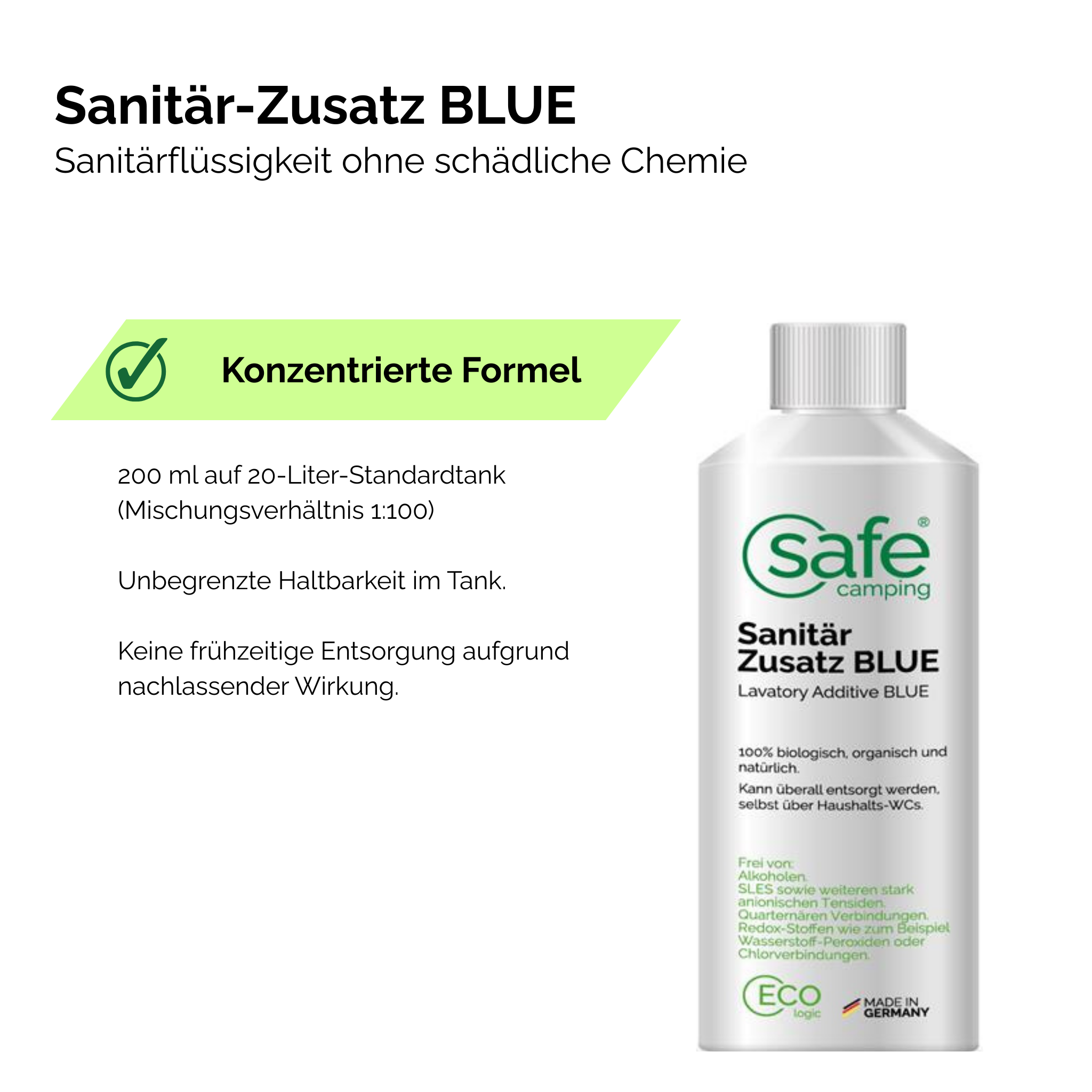 SAFE CAMPING Blue toiletvloeistof - 1 liter