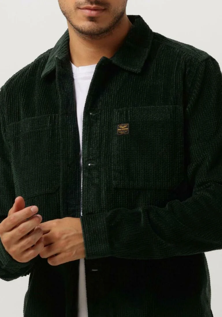 PME LEGEND groene pme legend overshirt long sleeve shirt ctn dobby corduroy