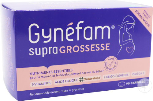 Gynéfam Supra Grossesse Complément Alimentaire Nutriments Essentiels Maman Et Bébé 90 Capsules