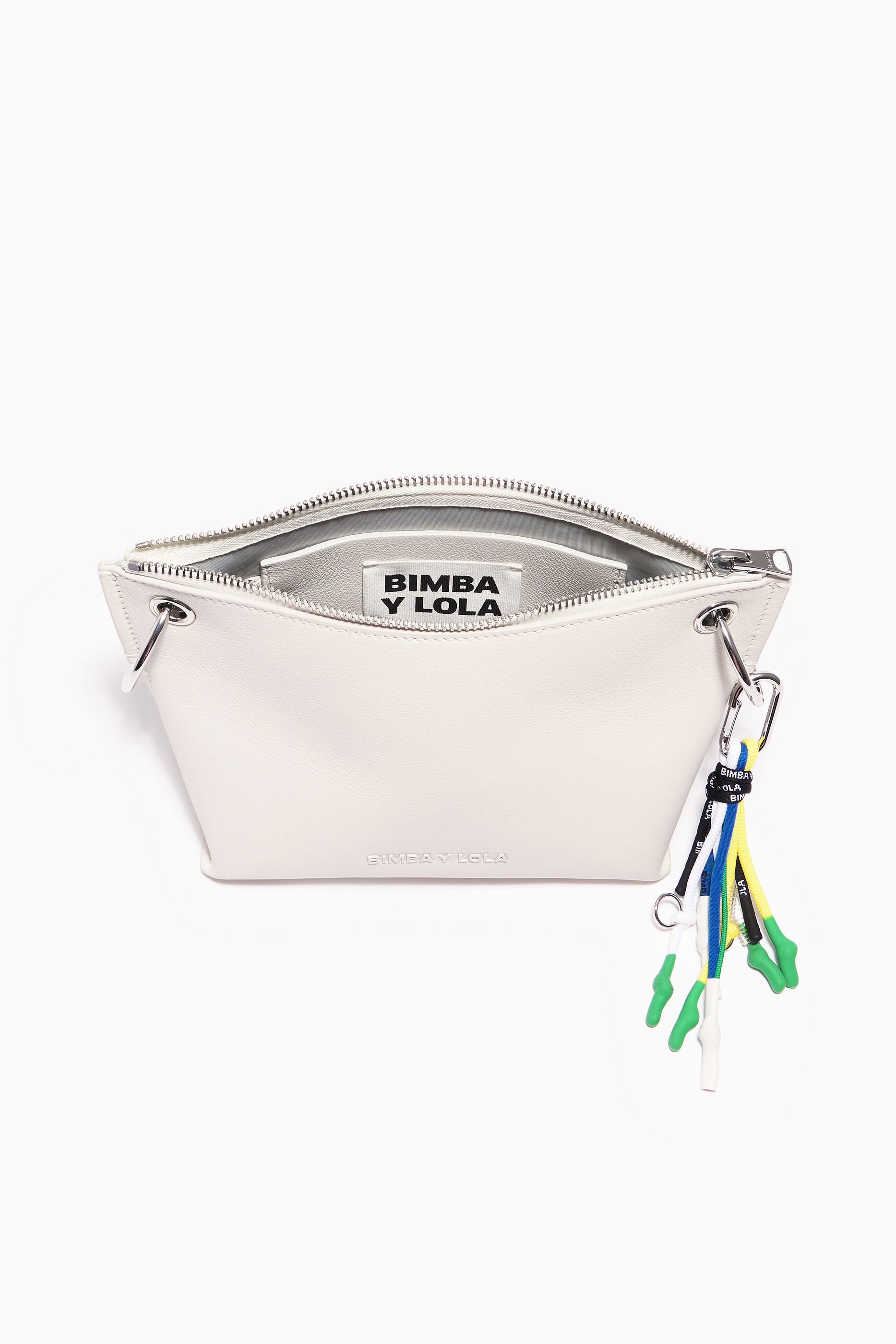 Bolsa de ombro M em couro branco