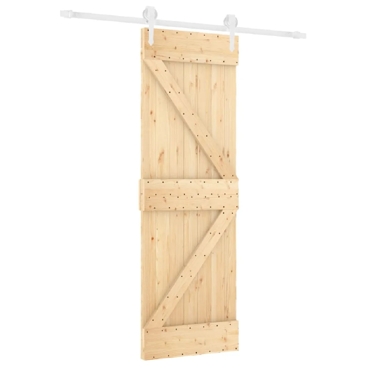 vidaXL Porte coulissante et kit de quincaillerie - 70x210 cm - Pin massif