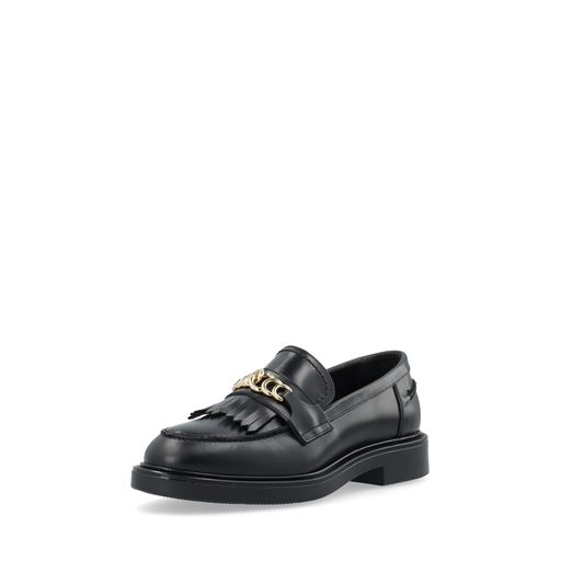 Bianco BIAAdda Fringe Chain Loafers, Black, 40