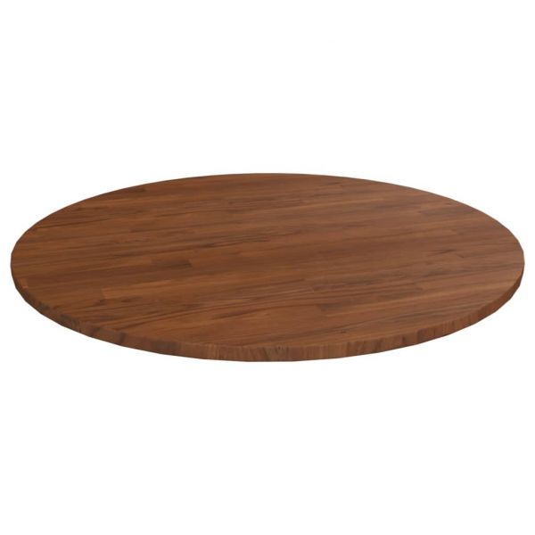 Tampo Mesa Redondo Ø90x1,5 cm Carvalho Tratado Castanho-escuro - 342971